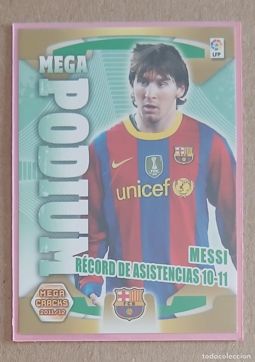 Fu&szlig;ball-Sticker: CROMO n&ordm; 369 MESSI BARCELONA MEGA PODIUM MEGACRACKS 2011-2012 DE PANINI.