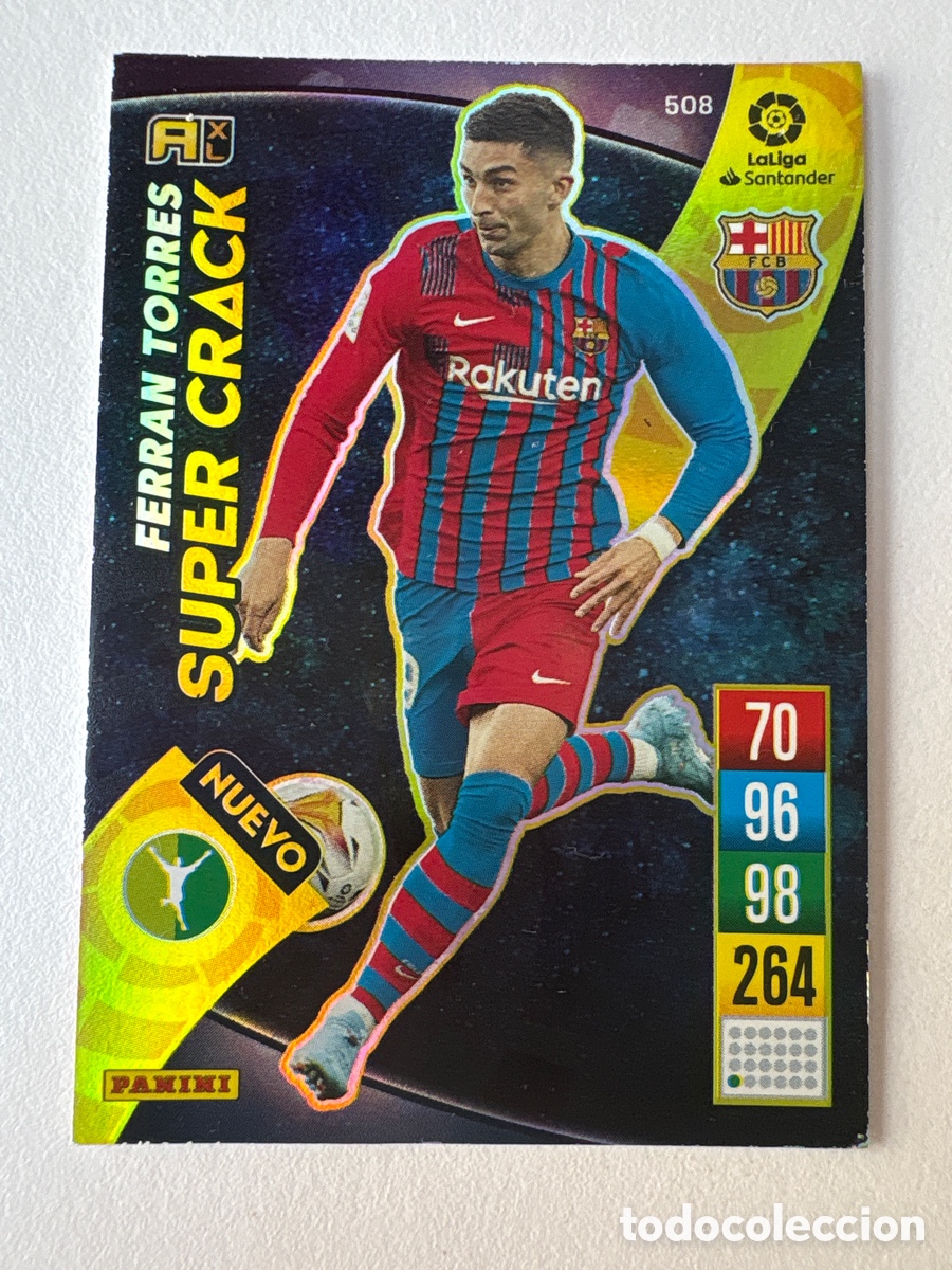 Fu&szlig;ball-Sticker: Carta Ferran Torres Nuevo Super Cracks 508 Bar&ccedil;a Adrenalyn 2021-12