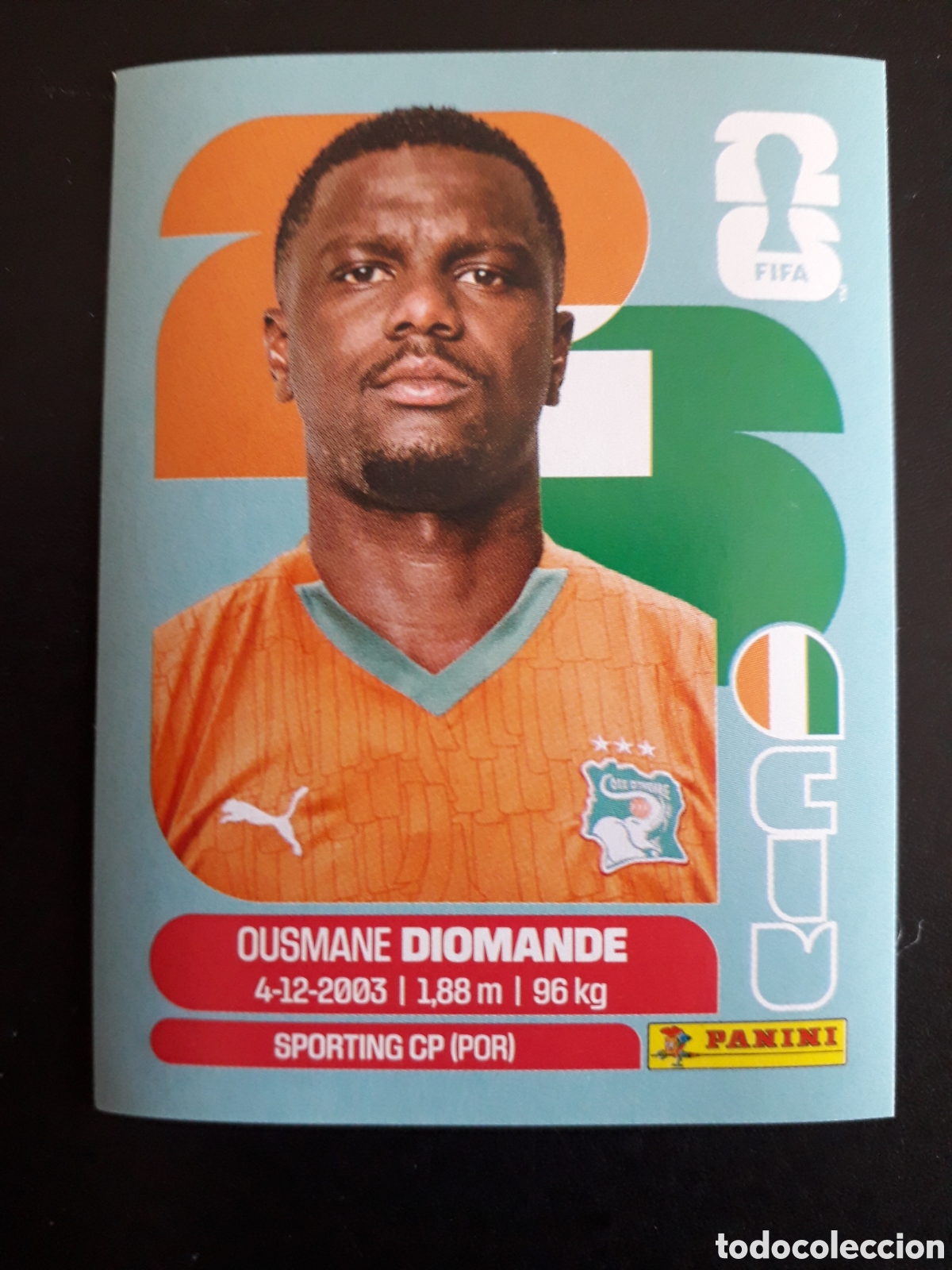 Figurine di Calcio: OUSMANE DIOMANDE COSTA DE MARFIL CIV 9 MUNDIAL F&Uacute;TBOL 2026 FIFA WORLD CUP PANINI PEDIDO M&Iacute;NIMO 3&euro;