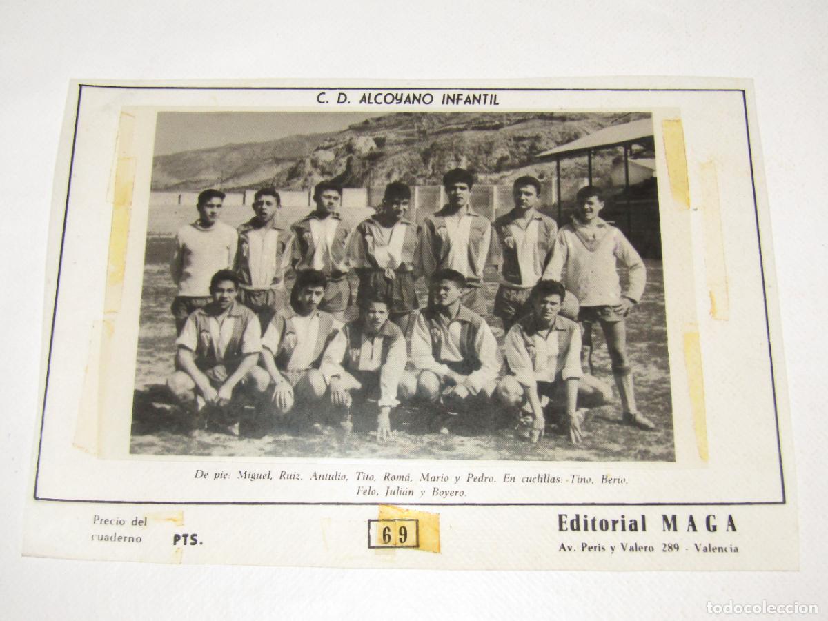 Fu&szlig;ball-Sticker: Antiguo Fotolito Positivo del Equipo Futbol C.D. ALCOYANO INFANTIL del TBO N&ordm; 69 de OLIMAN de MAGA