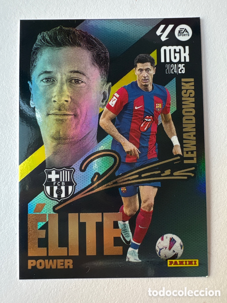 Fu&szlig;ball-Sticker: Carta Lewandowski Elite Firmada 8 Bar&ccedil;a Megacracks 2024-25