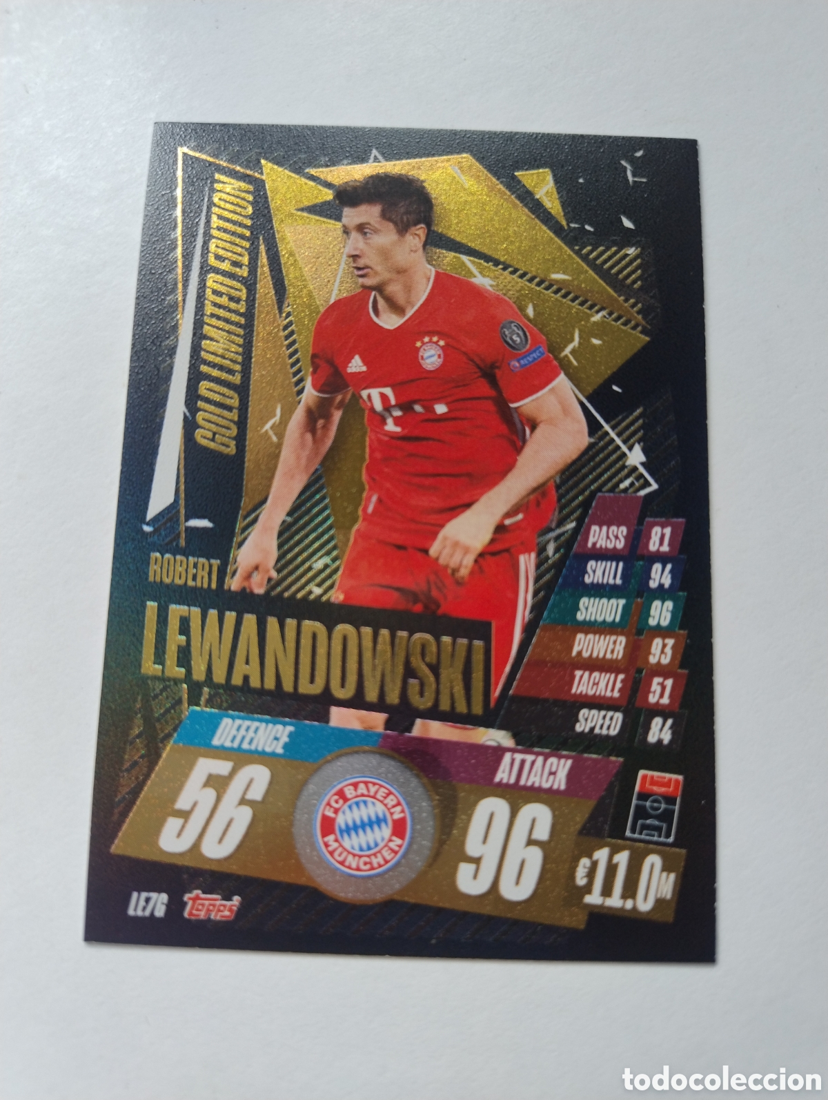 Fu&szlig;ball-Sticker: LE7G - Lewandowski - Bayern Munich - Topps Match Attax 2020 - 2021 Gold Limited Edition