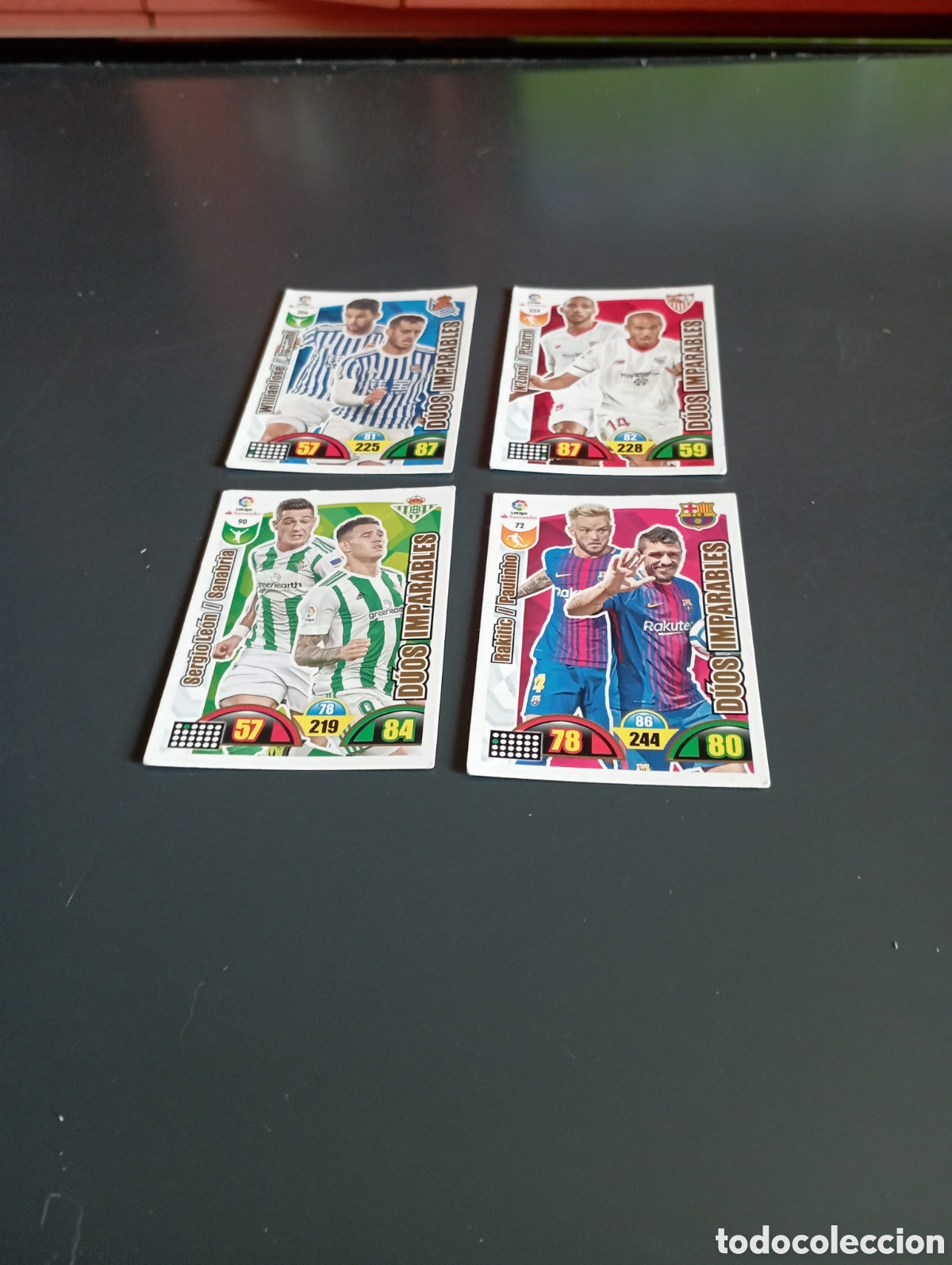 Cromos de f&uacute;tbol: Mini lote 4 cromos d&uacute;os imparables adrenalyn XL 2017 18