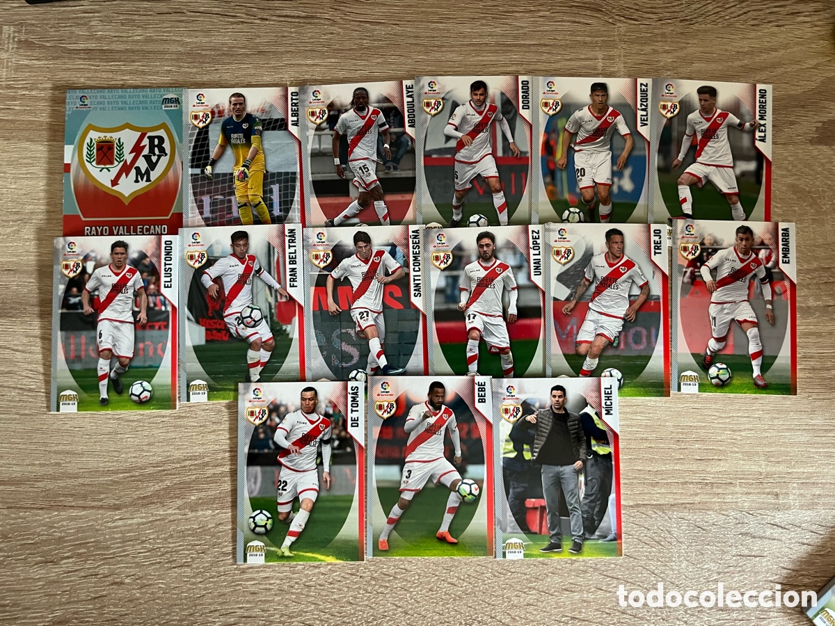 Fu&szlig;ball-Sticker: RAYO VALLECANO MEGACRACKS MGK 2018 2019 18 19 RAYO VALLECANO LOTE B&Aacute;SICO COMPLETO