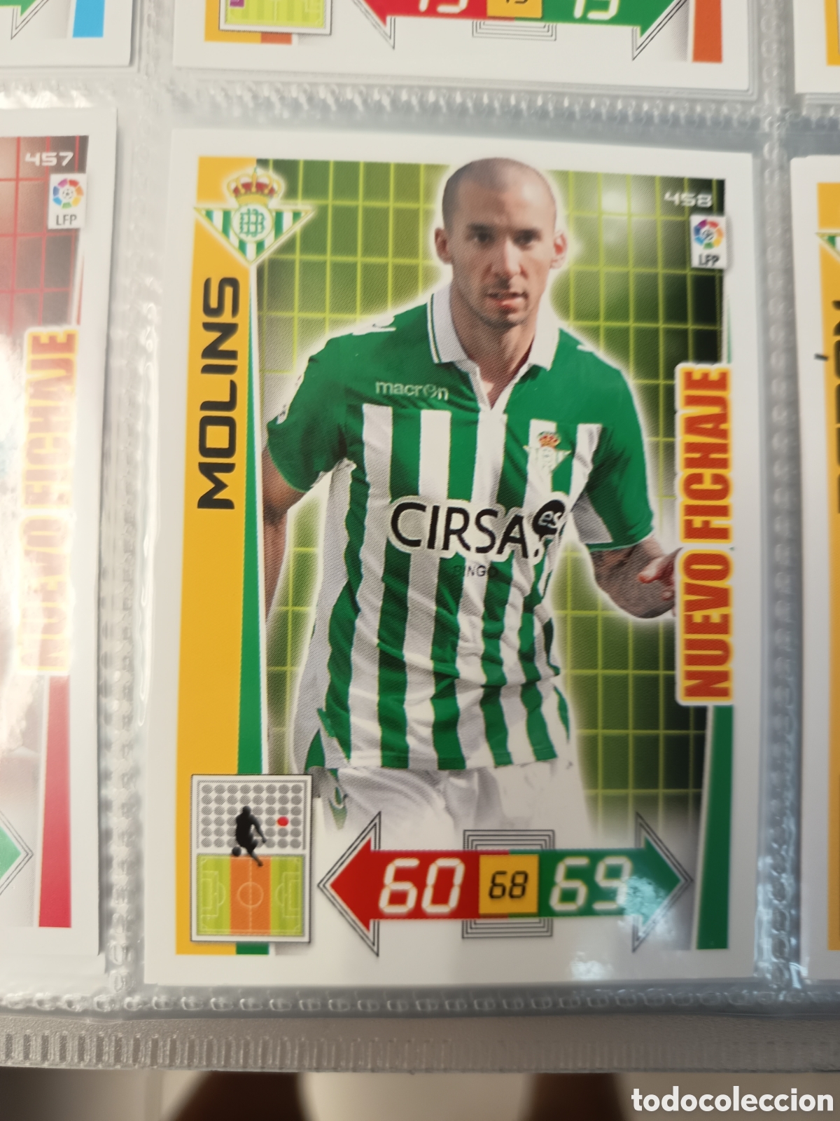 Fu&szlig;ball-Sticker: NUEVO FICHAJE 458 MOLINS ADRENALYN XL LIGA 2012 2013 12-13