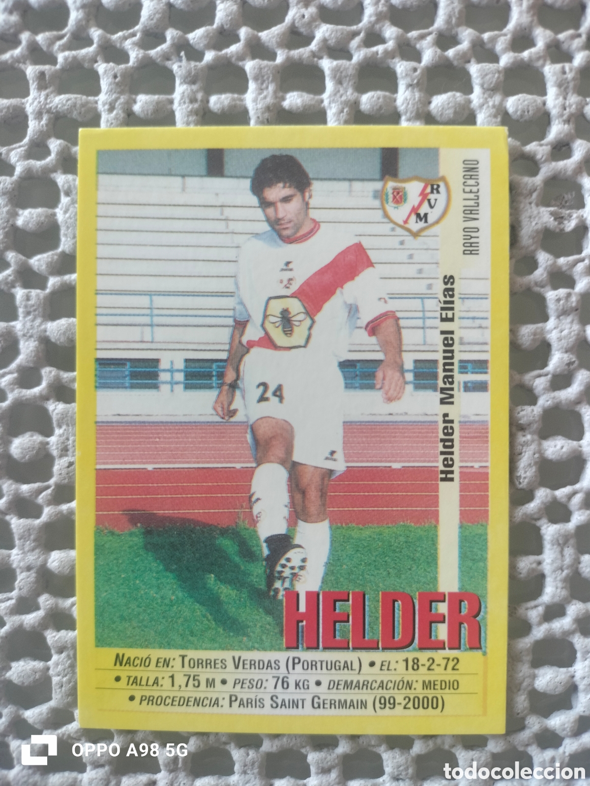 Cartes &agrave; collectionner de Football: Cromo 354a 353 a Helder Rayo Vallecano Panini liga temporada 99 00 1999 2000