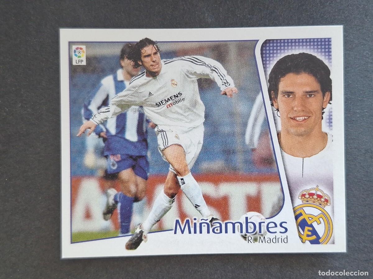 Cromos de f&uacute;tbol: L4 MI&Ntilde;AMBRES REAL MADRID LIGA ESTE 2004 2005 04 05 NUNCA PEGADO SIN PEGAR