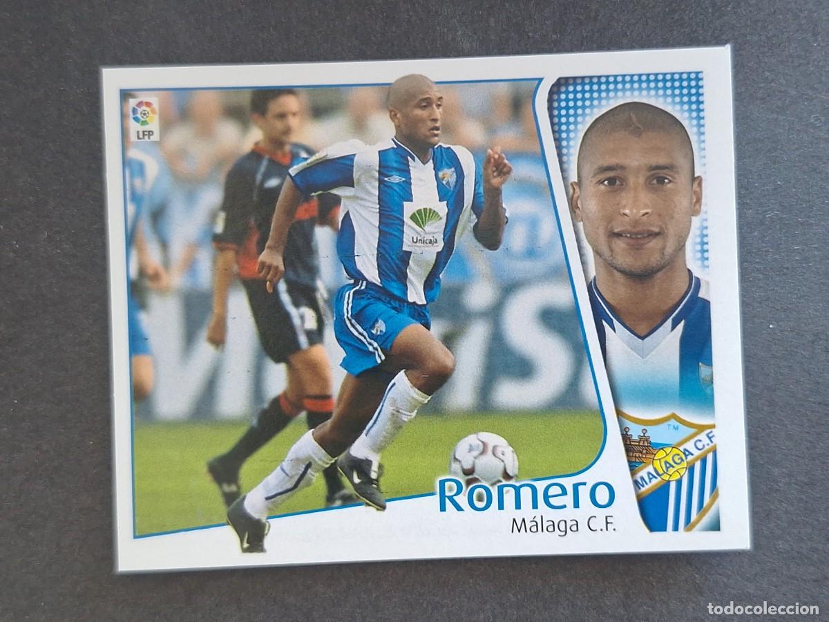 Cromos de f&uacute;tbol: L4 ROMERO MALAGA C. F. LIGA ESTE 2004 2005 04 05 NUNCA PEGADO SIN PEGAR