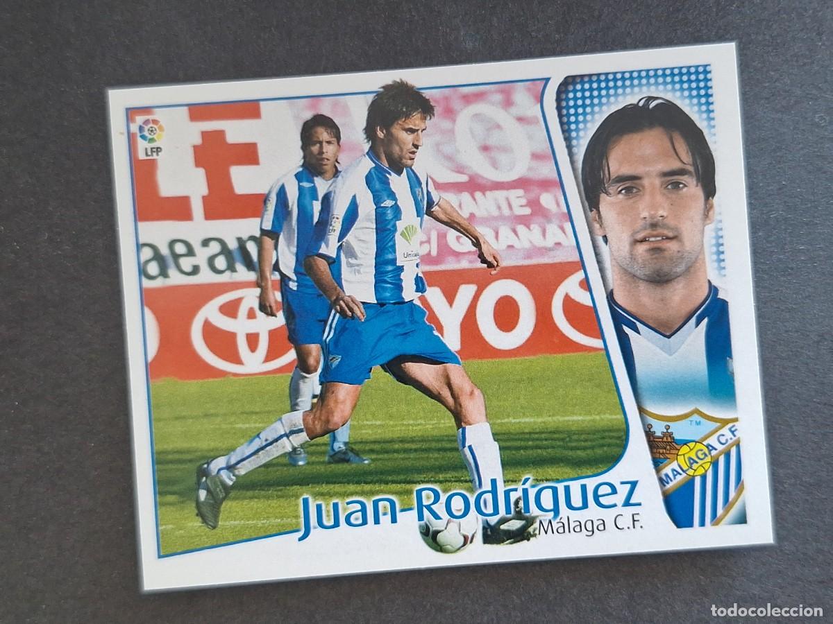 Cromos de f&uacute;tbol: L4 JUAN RODRIGUEZ MALAGA C. F. LIGA ESTE 2004 2005 04 05 NUNCA PEGADO SIN PEGAR