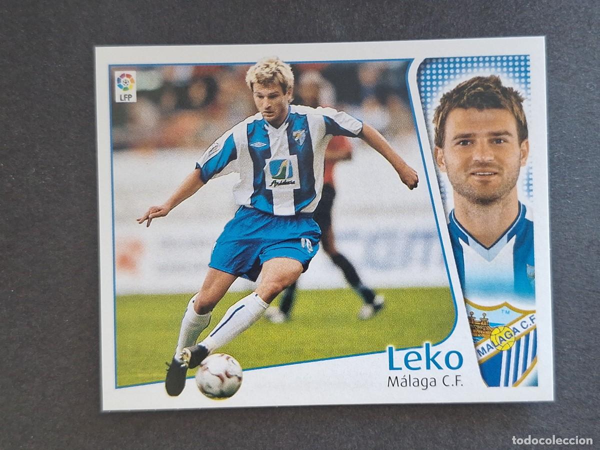 Cromos de f&uacute;tbol: L4 LEKO MALAGA C. F. LIGA ESTE 2004 2005 04 05 NUNCA PEGADO SIN PEGAR