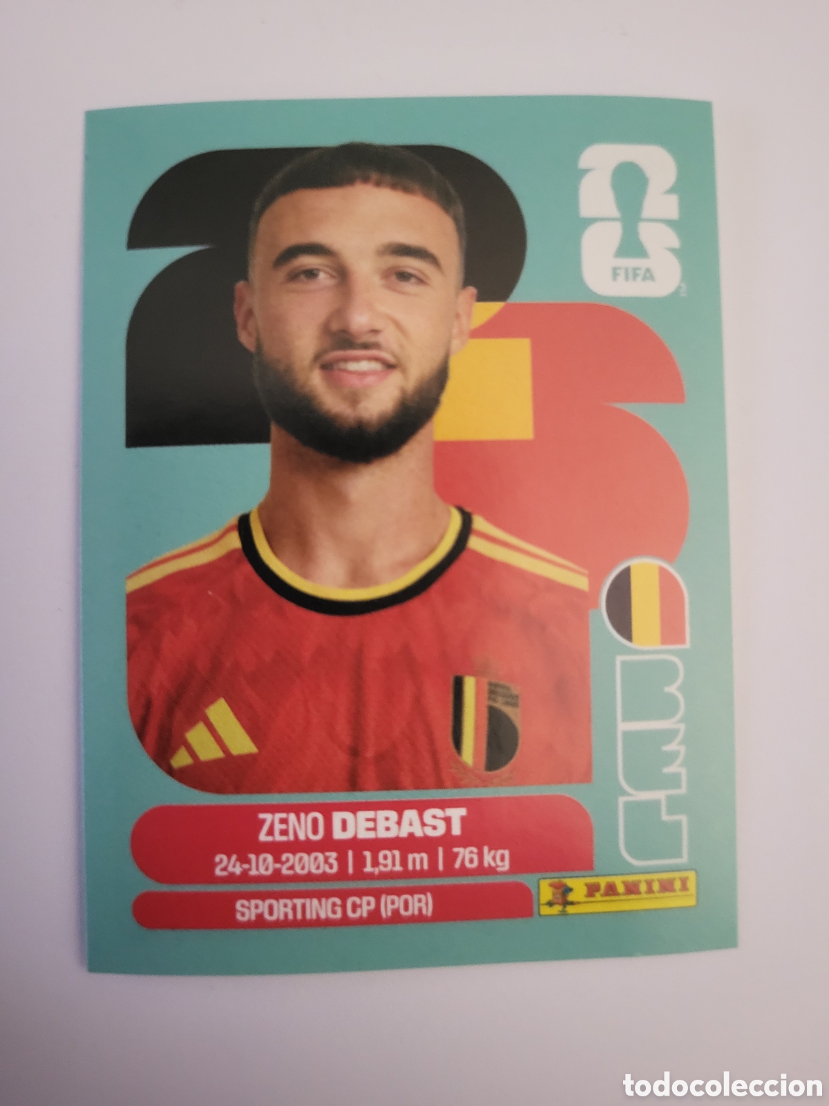 Fu&szlig;ball-Sticker: BEL 5 Zeno Debast [Sticker] / FIFA World Cup 2026