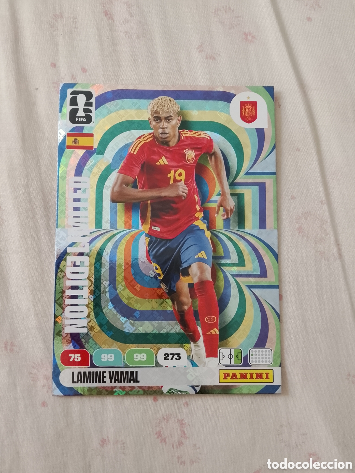 Fu&szlig;ball-Sticker: LAMINE YAMAL ESPA&Ntilde;A EDICI&Oacute;N LIMITADA XXL HOLOGRAMA CROMO FUTBOL PANINI ADRENALYN MUNDIAL 2026