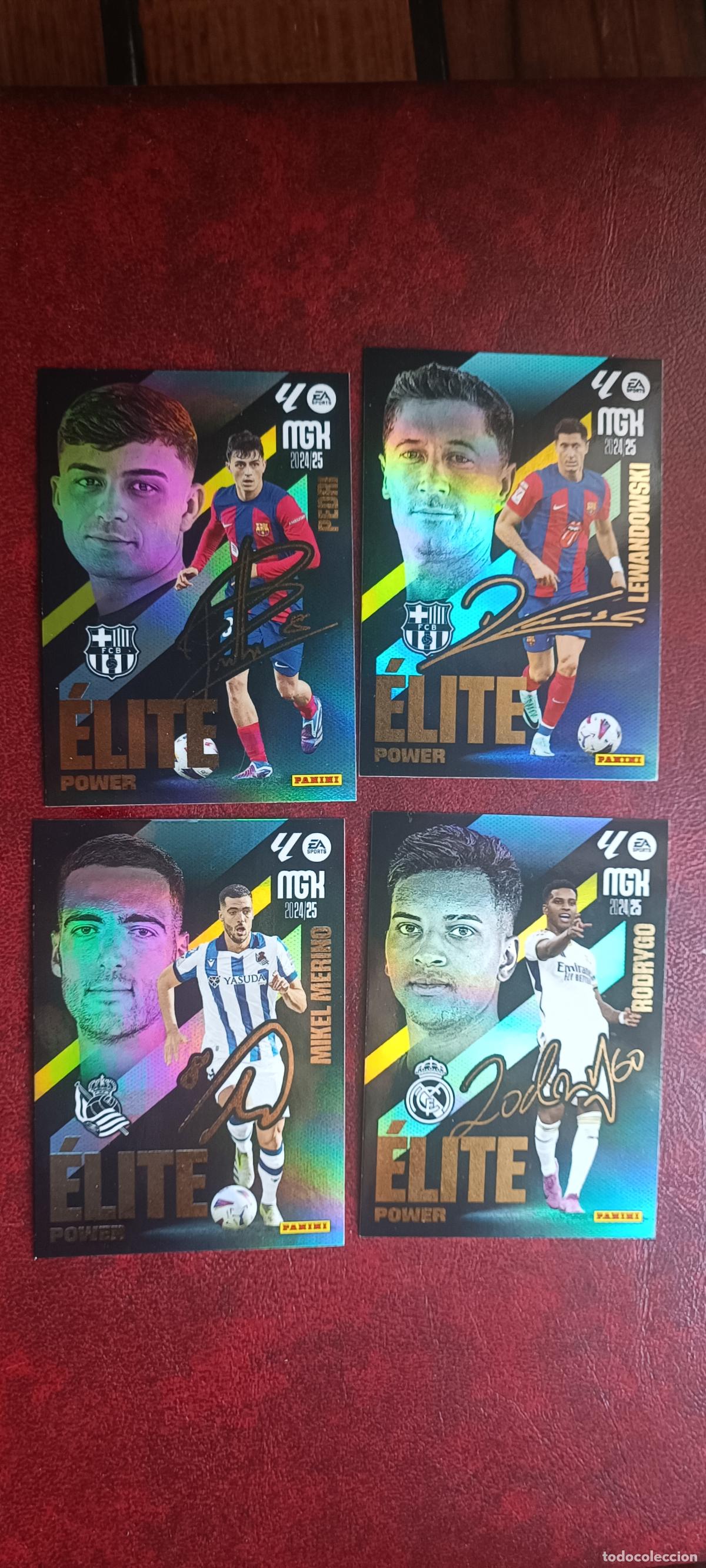 Figurine di Calcio: 4 ELITE POWER PARALELA MEGACRACKS 2024 2025 MGK 24 25 MERINO - PEDRI - RODRIGO LEWANDOWSKI