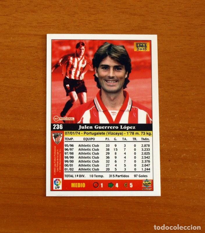 Cartes &agrave; collectionner de Football: Athletic de Bilbao - N&ordm; 236 Julen Guerrero - Mundicromo Las Fichas de la Liga 2002-2003, 02-03