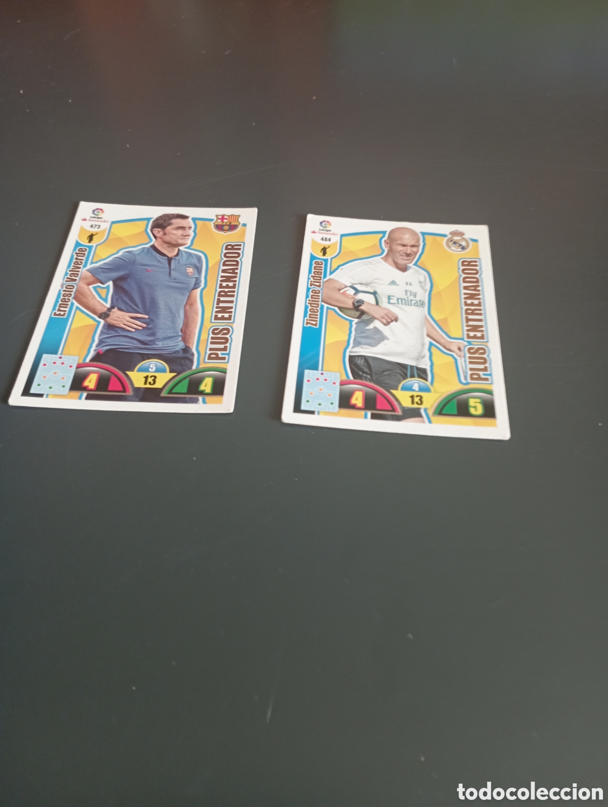 Cromos de Futebol: Mini lote 2 cromos entrenadores bar&ccedil;a real madrid adrenalyn XL 2017 18