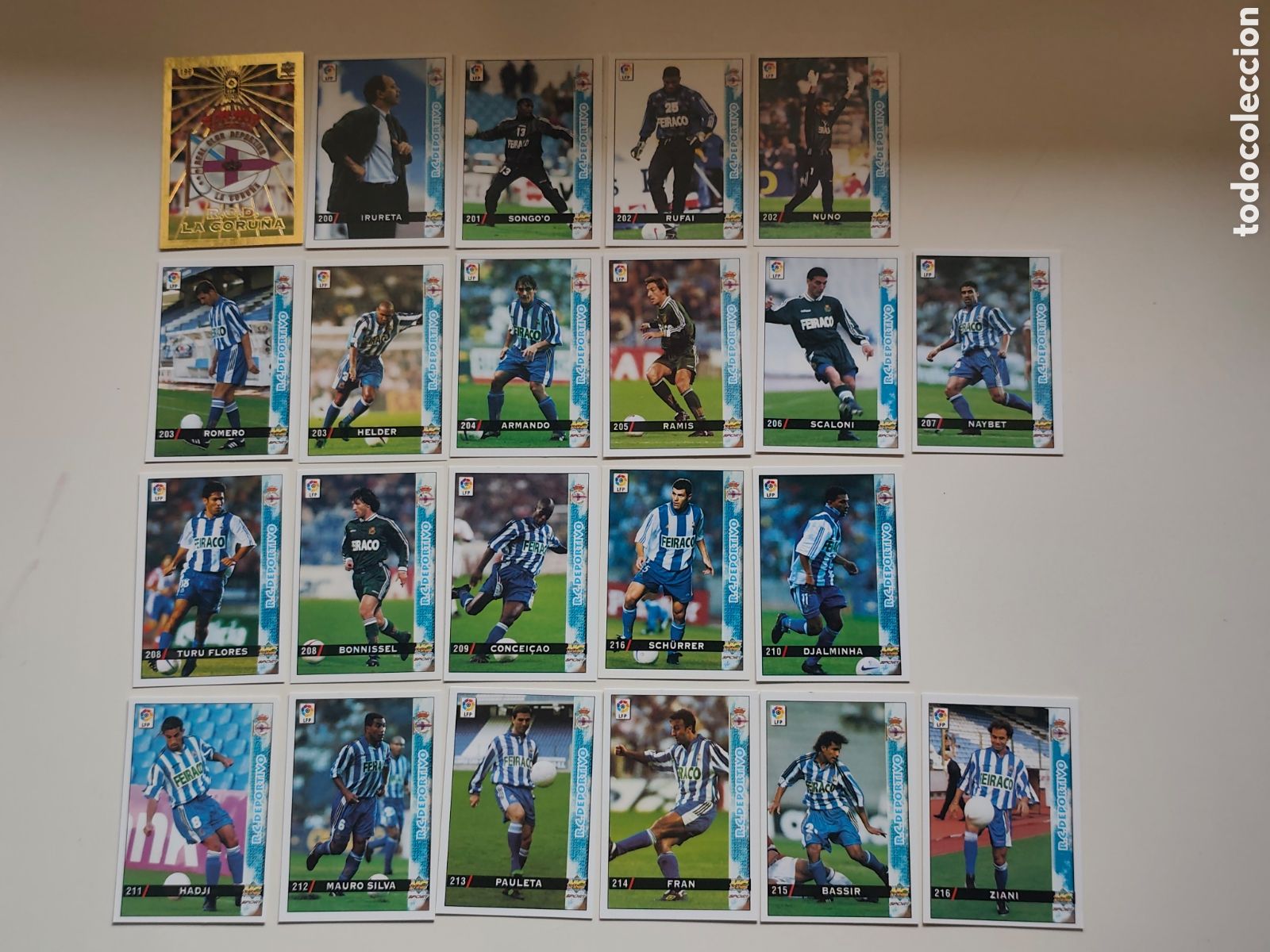 Cromos de f&uacute;tbol: 22 CARDS DEPORTIVO MUNDICROMO 1998 1999 #