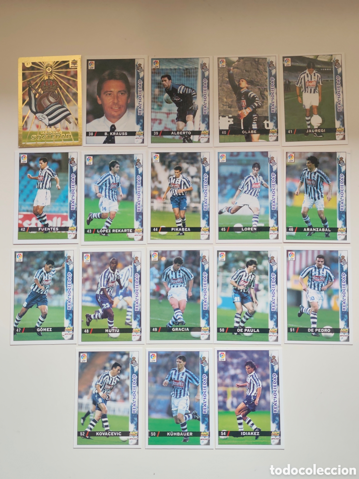 Fu&szlig;ball-Sticker: 18 CARDS REAL SOCIEDAD MUNDICROMO 1998 1999 #