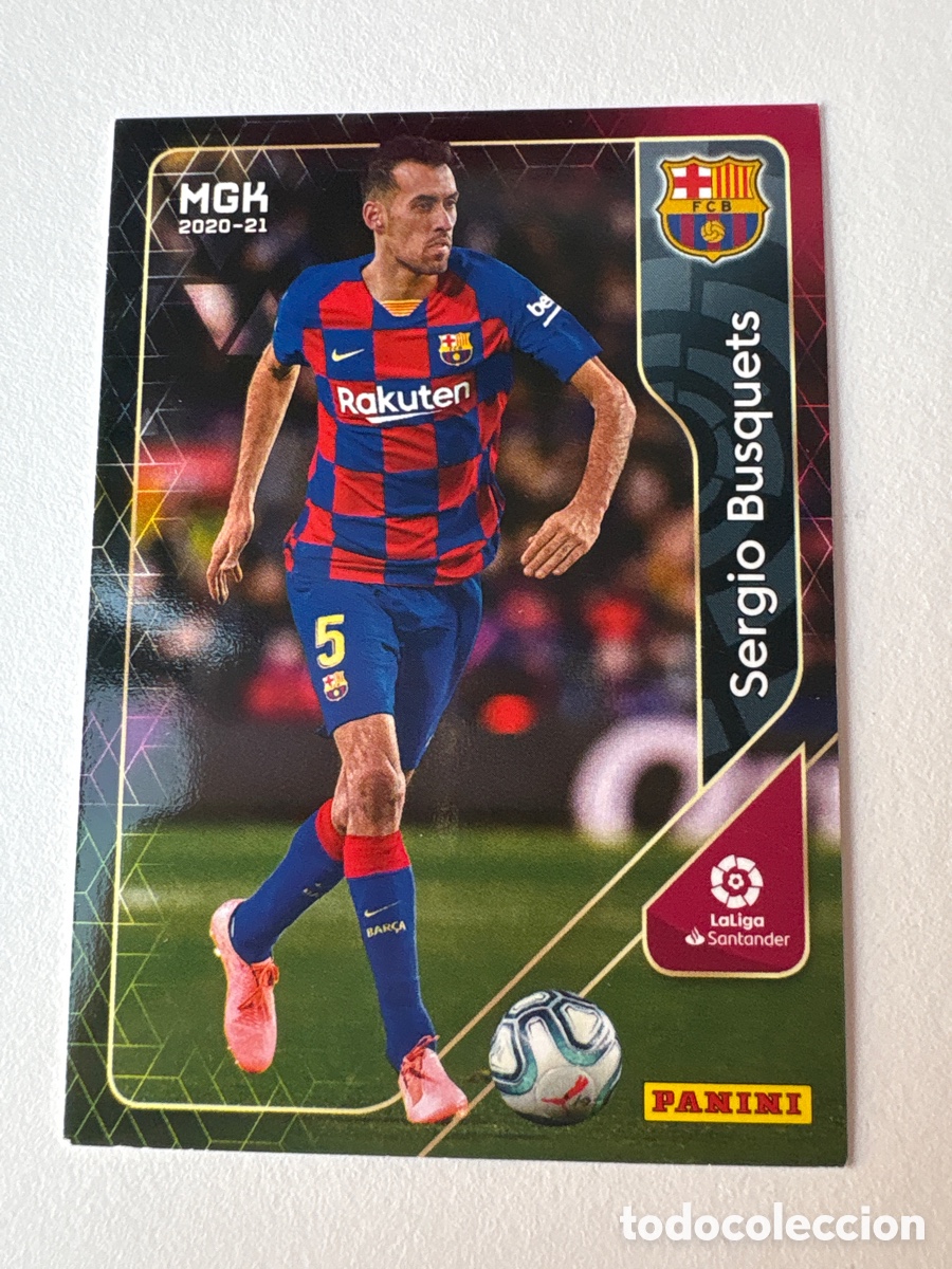Football Stickers: Carta Sergio Busquets 65 Bar&ccedil;a Megacracks 2020-21
