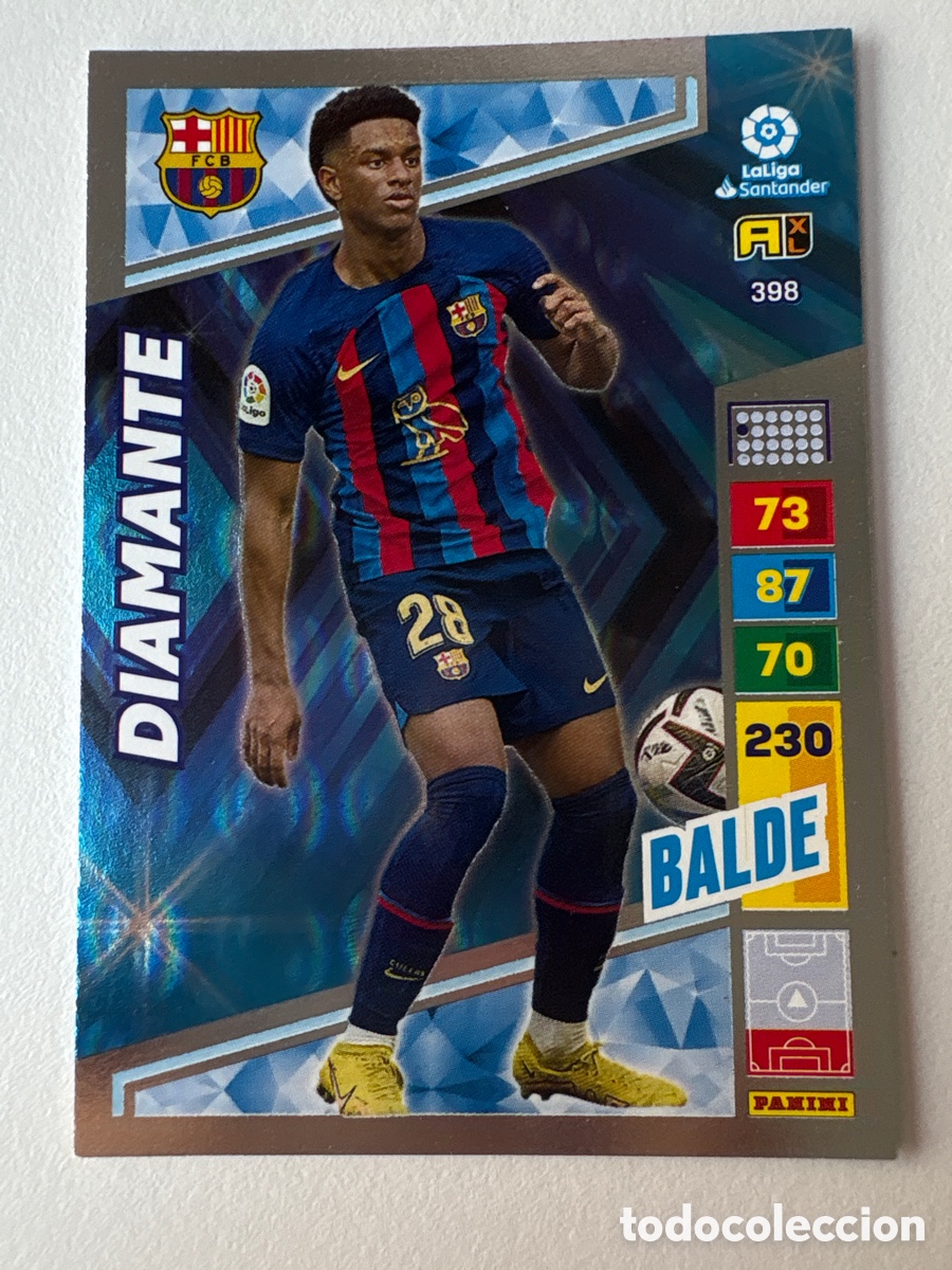 Cromos de f&uacute;tbol: Carta Balde Diamante 398 Bar&ccedil;a Adrenalyn 2022-23