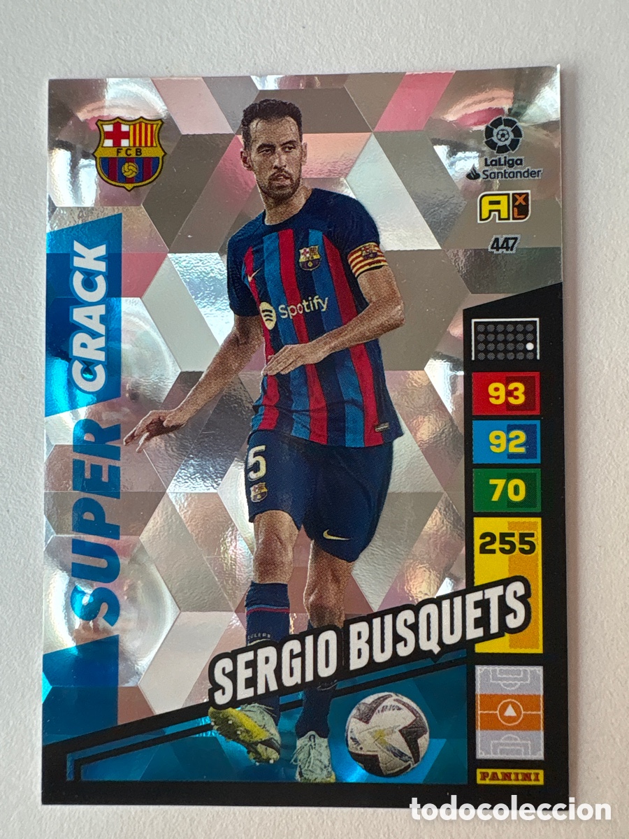 Cromos de Futebol: Carta Sergio Busquets S&uacute;per Crack 447 Bar&ccedil;a Adrenalyn 2022-23