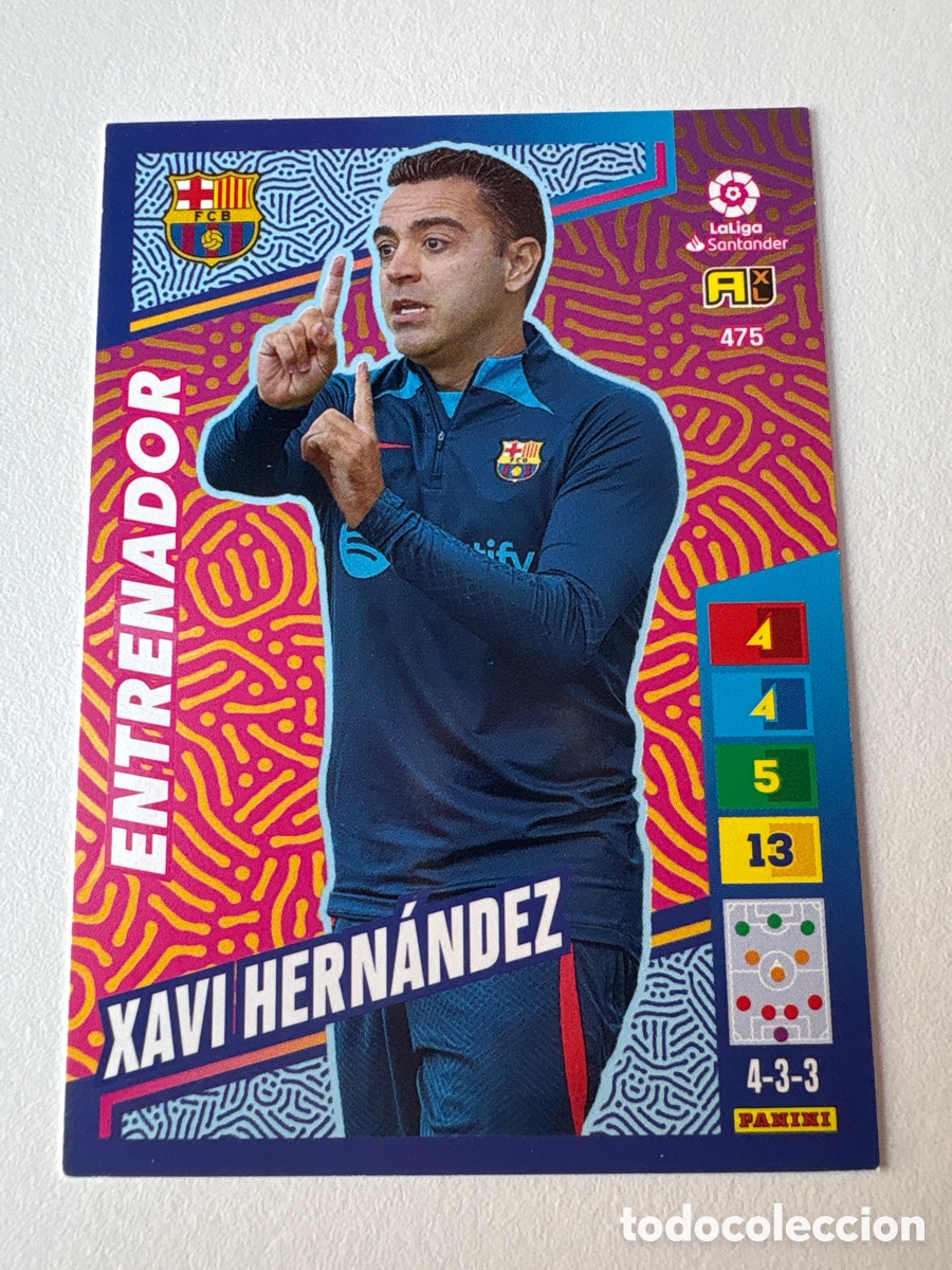 Cromos de Futebol: Carta Xavi Hern&aacute;ndez Entrenador 475 Bar&ccedil;a Adrenalyn 2022-23