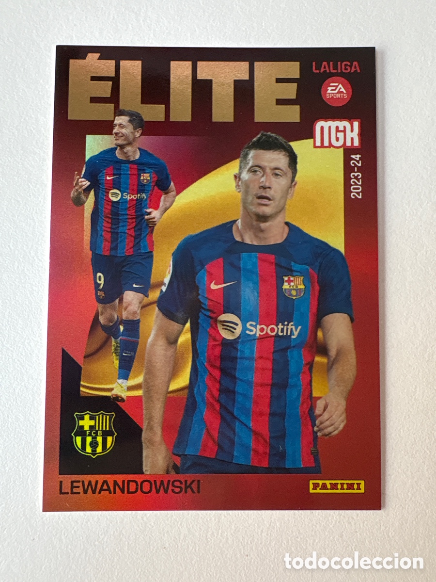 Cromos de f&uacute;tbol: Carta Lewandowski Elite 9 Bar&ccedil;a Megacracks 2023-24