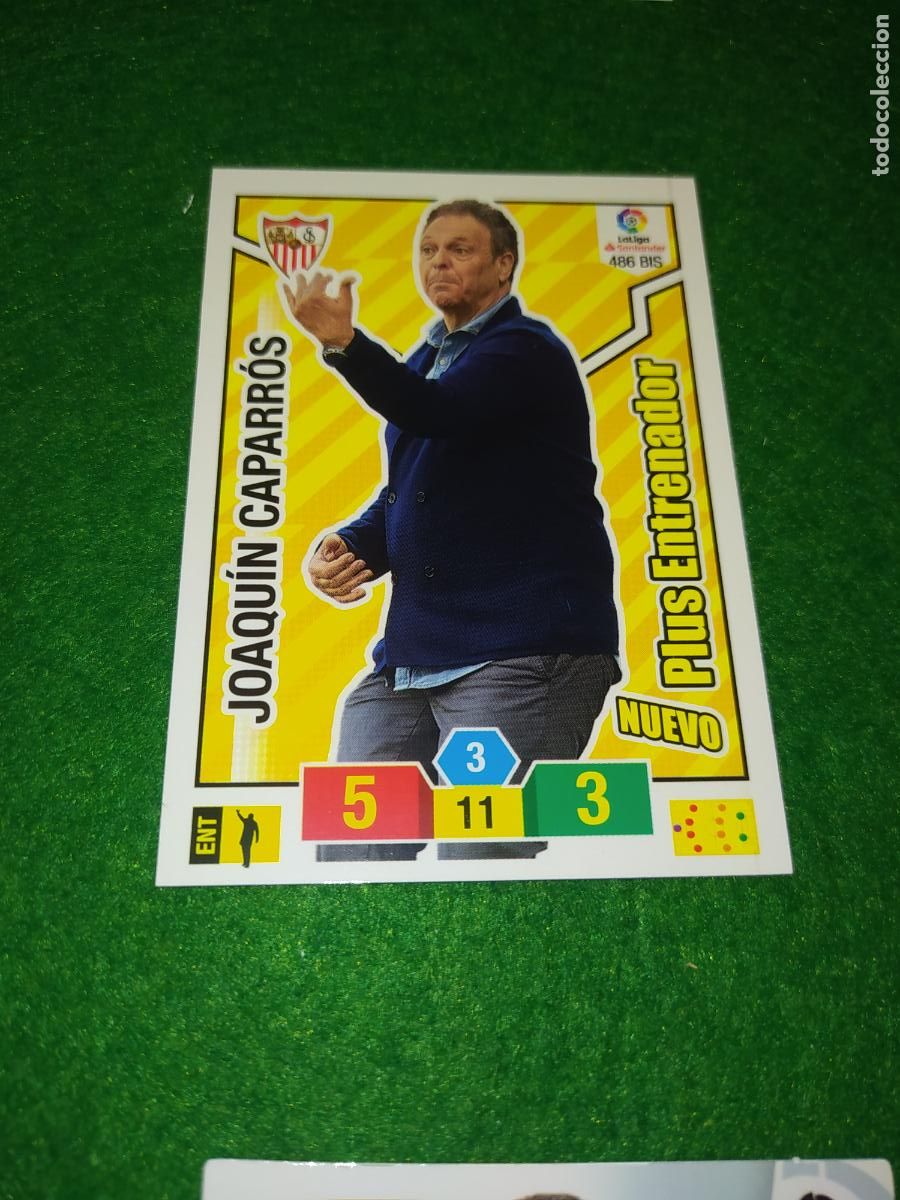 Cromos de f&uacute;tbol: EDICION LIMITADA ADRENALYN 2018 2019 NUEVO PLUS ENTRENADOR JOAQUIN CAPARROS SEVILLA FC