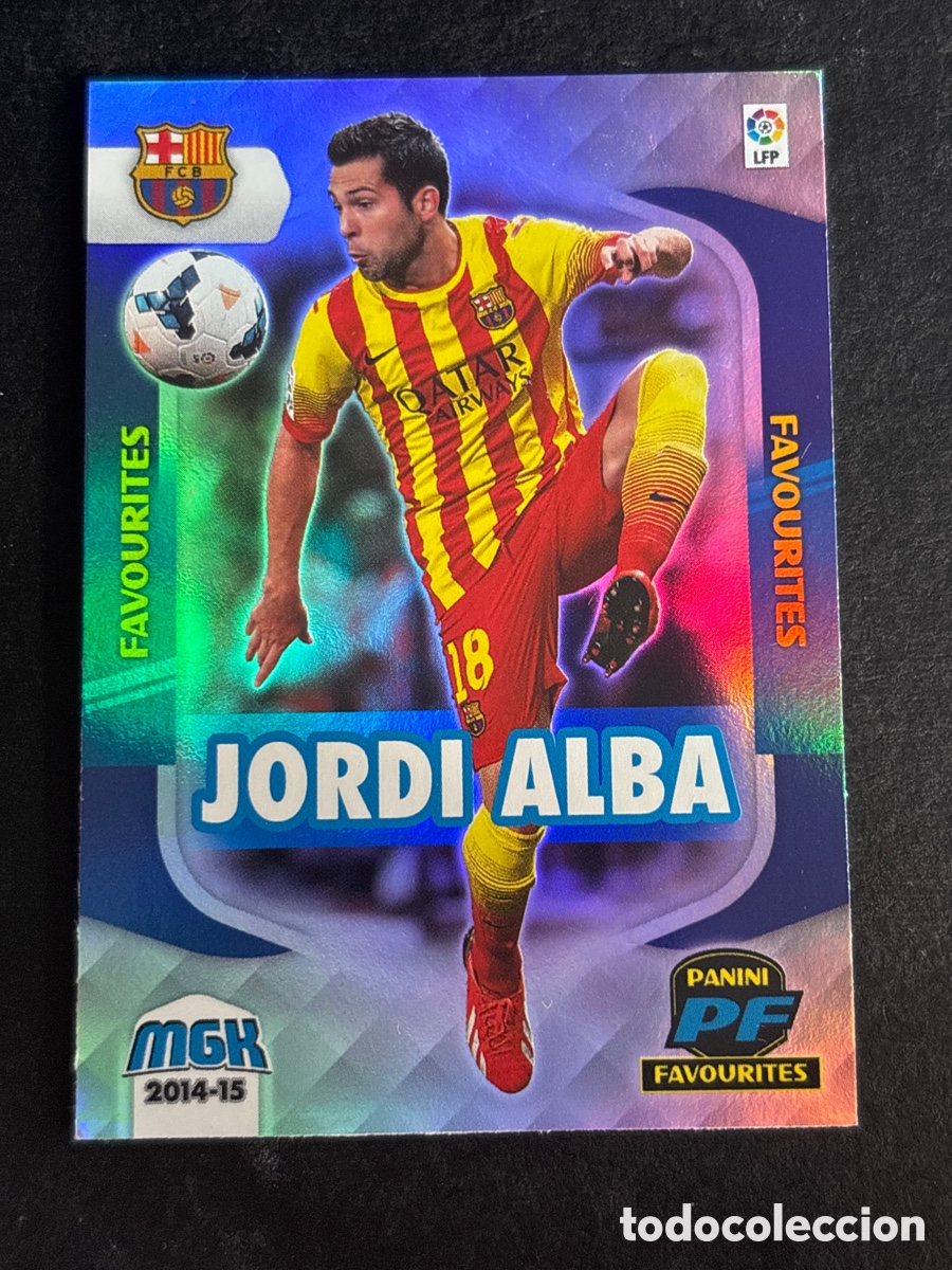 Cromos de f&uacute;tbol: MGK 393 JORDI ALBA (F.C BARCELONA) FAVOURITES ,CROMO FUTBOL PANINI MEGACRACKS LIGA 2014 2015 , 14 15