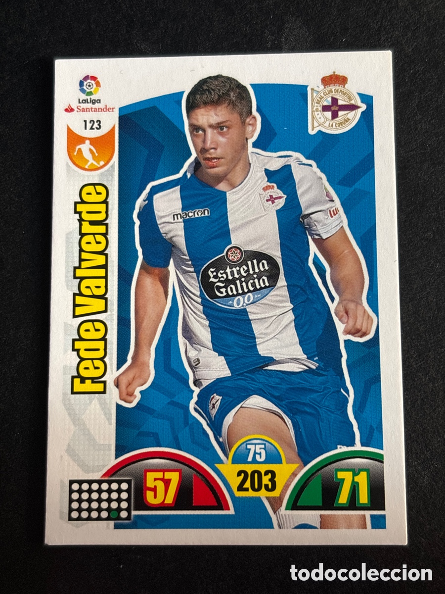 Cromos de f&uacute;tbol: 123 FEDE VALVERDE DEPORTIVO ADRENALYN 2017 2018 CROMO FUTBOL 17 18 - A171 PG514