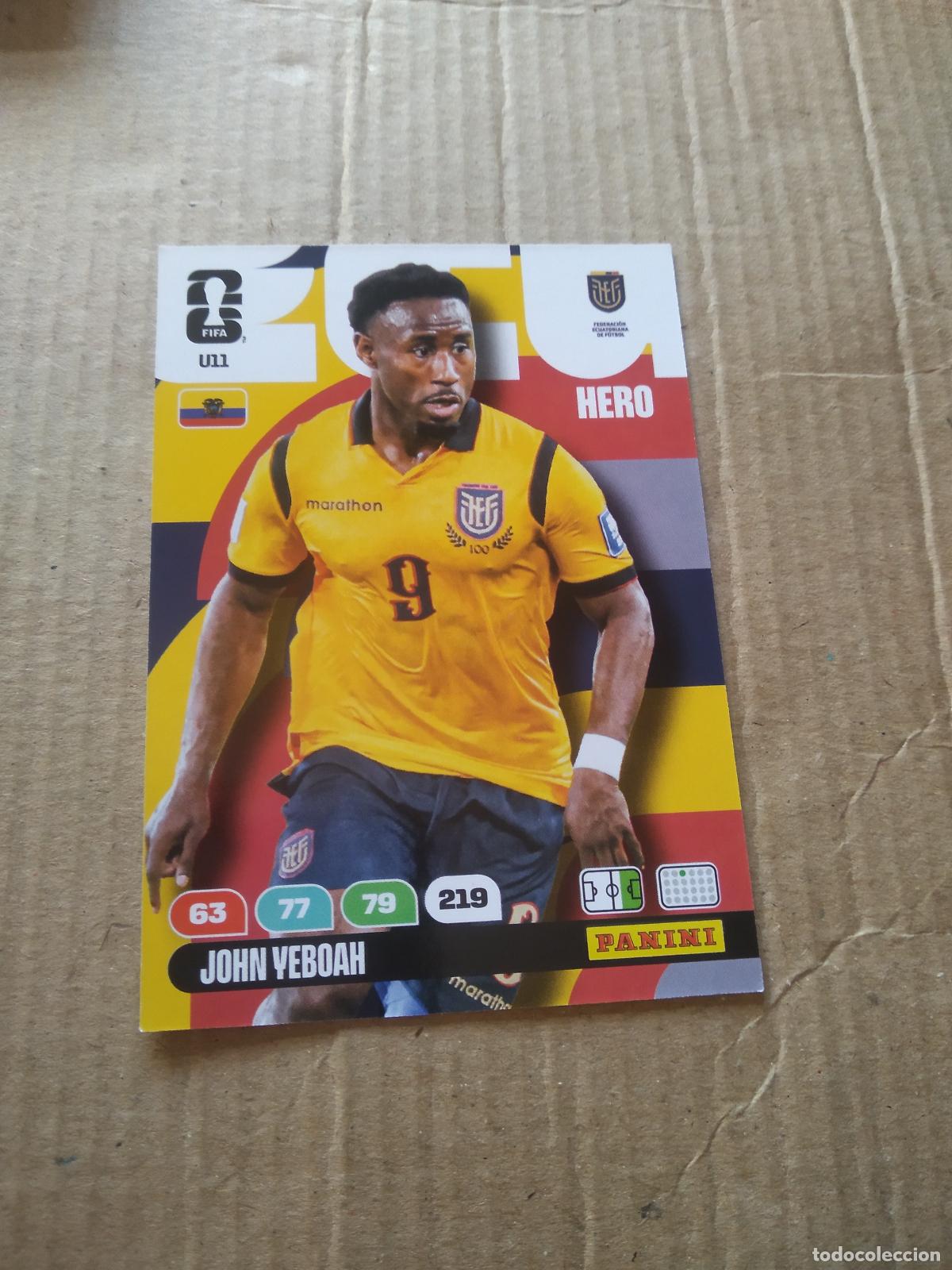 Football Stickers: U11 JOHN YEBOAH ECUADOR UPGRADE UPDATE CROMO FUTBOL PANINI ADRENALYN MUNDIAL 2026 WORLD CUP