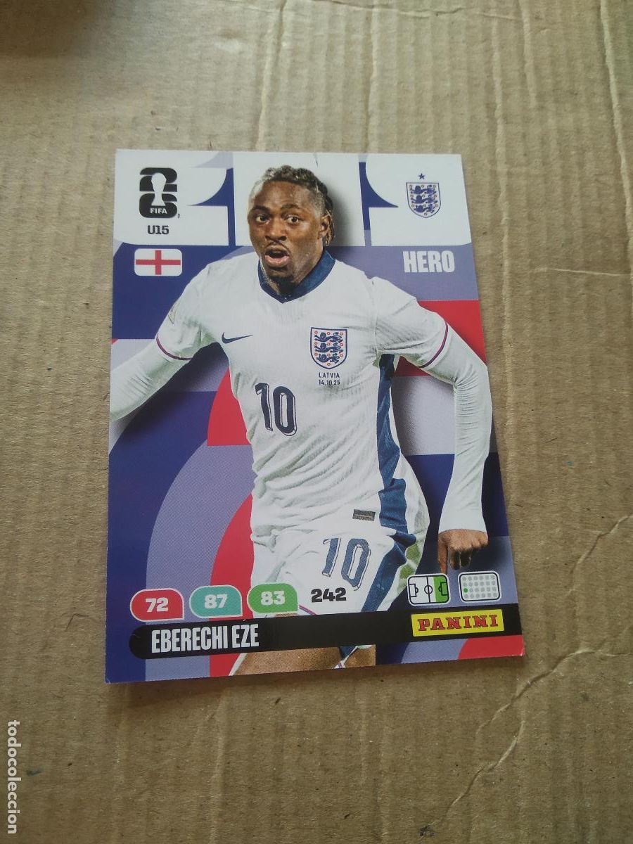 Football Stickers: U15 EBERECHI EZE INGLATERRA UPGRADE UPDATE CROMO FUTBOL PANINI ADRENALYN MUNDIAL 2026 WORLD CUP