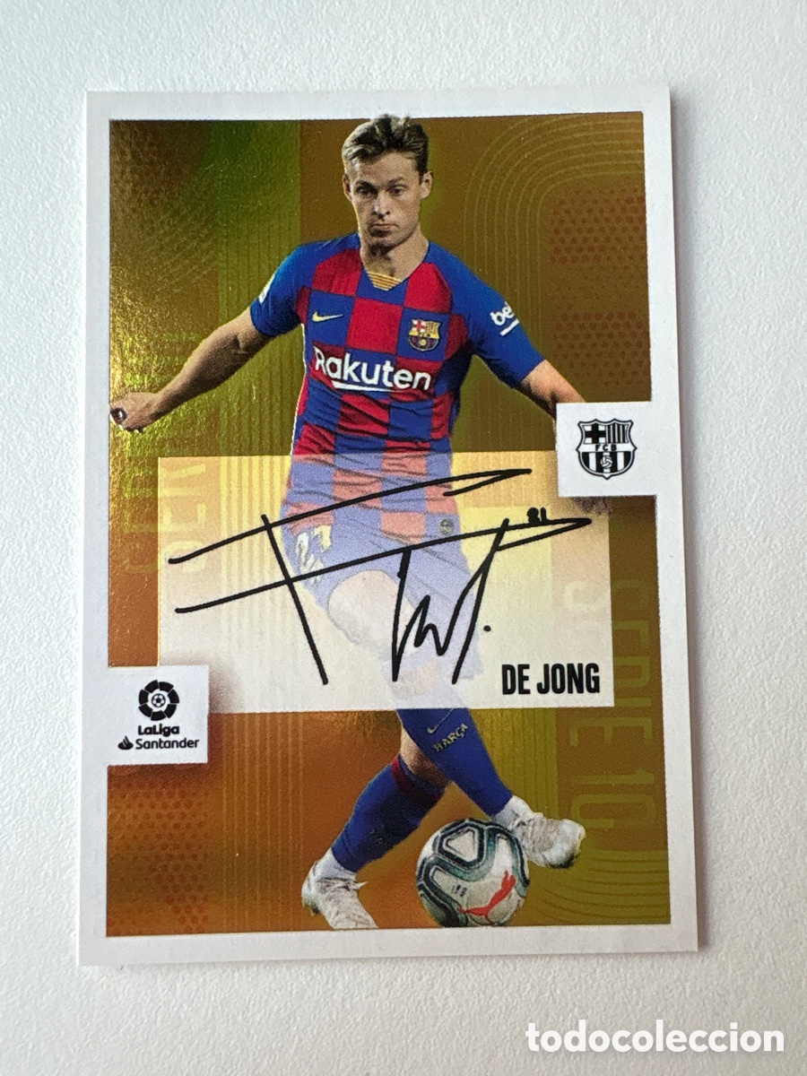 Figurine di Calcio: Carta Frenkie De Jong Firmada 3 Bar&ccedil;a Liga Este 2020-21