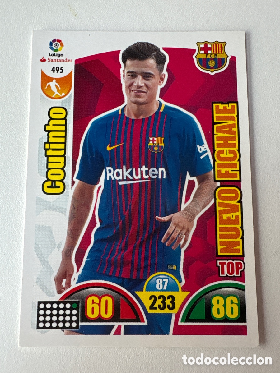 Figurine di Calcio: Carta Coutinho Top Nuevo Fichaje 495 Bar&ccedil;a Adrenalyn 2017-18