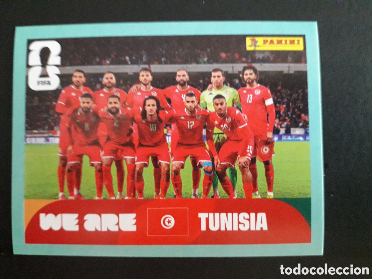 Cromos de f&uacute;tbol: EQUIPO T&Uacute;NEZ TUN 13 MUNDIAL F&Uacute;TBOL 2026 FIFA WORLD CUP PANINI SIN PEGAR PEDIDO M&Iacute;NIMO 3&euro;
