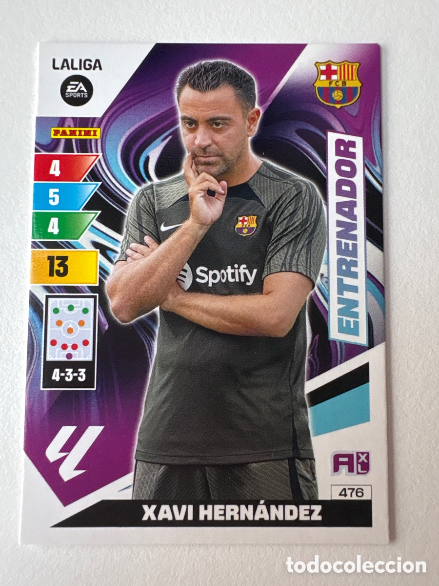 Fu&szlig;ball-Sticker: Carta Xavi Hern&aacute;ndez Entrenador 476 Bar&ccedil;a Adrenalyn 2023-24