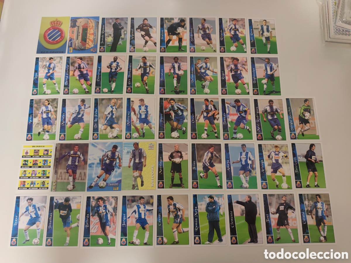 Fu&szlig;ball-Sticker: COMPLETO 43 CARDS ESPANYOL MUNDICROMO 2002 2003 #