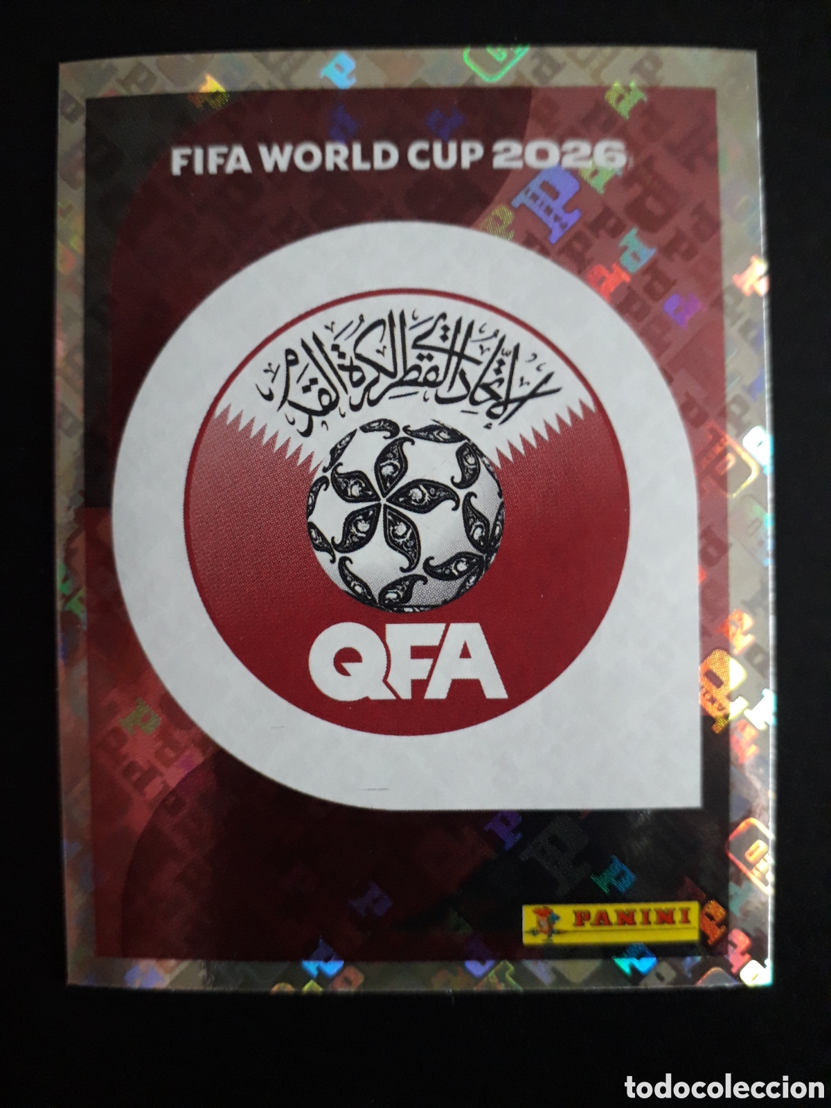 Fu&szlig;ball-Sticker: ESCUDO QATAR QAT 1 MUNDIAL F&Uacute;TBOL 2026 FIFA WORLD CUP PANINI SIN PEGAR PEDIDO M&Iacute;NIMO 3&euro;