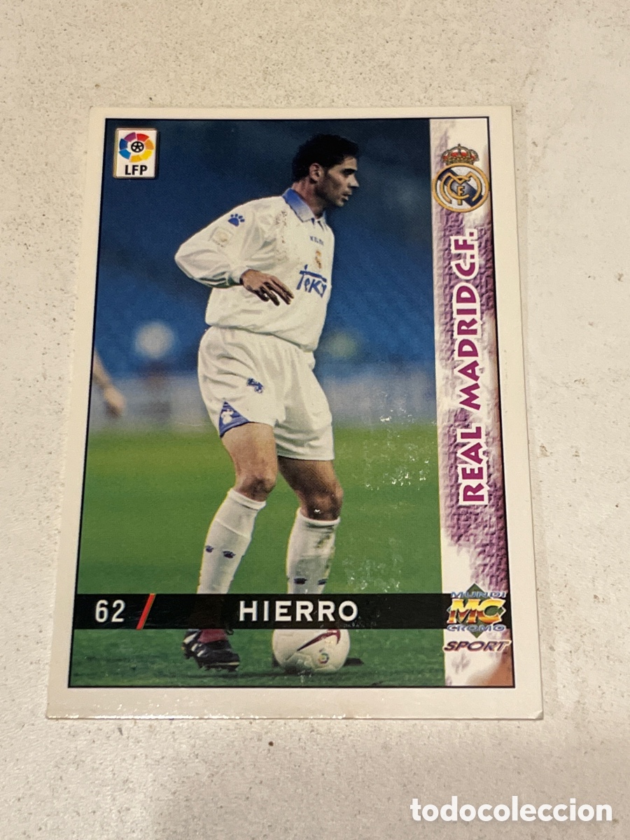 Cromos de f&uacute;tbol: Cromo Mundi Cromo Sport N&deg;62 Hierro Real Madrid Liga 98-99