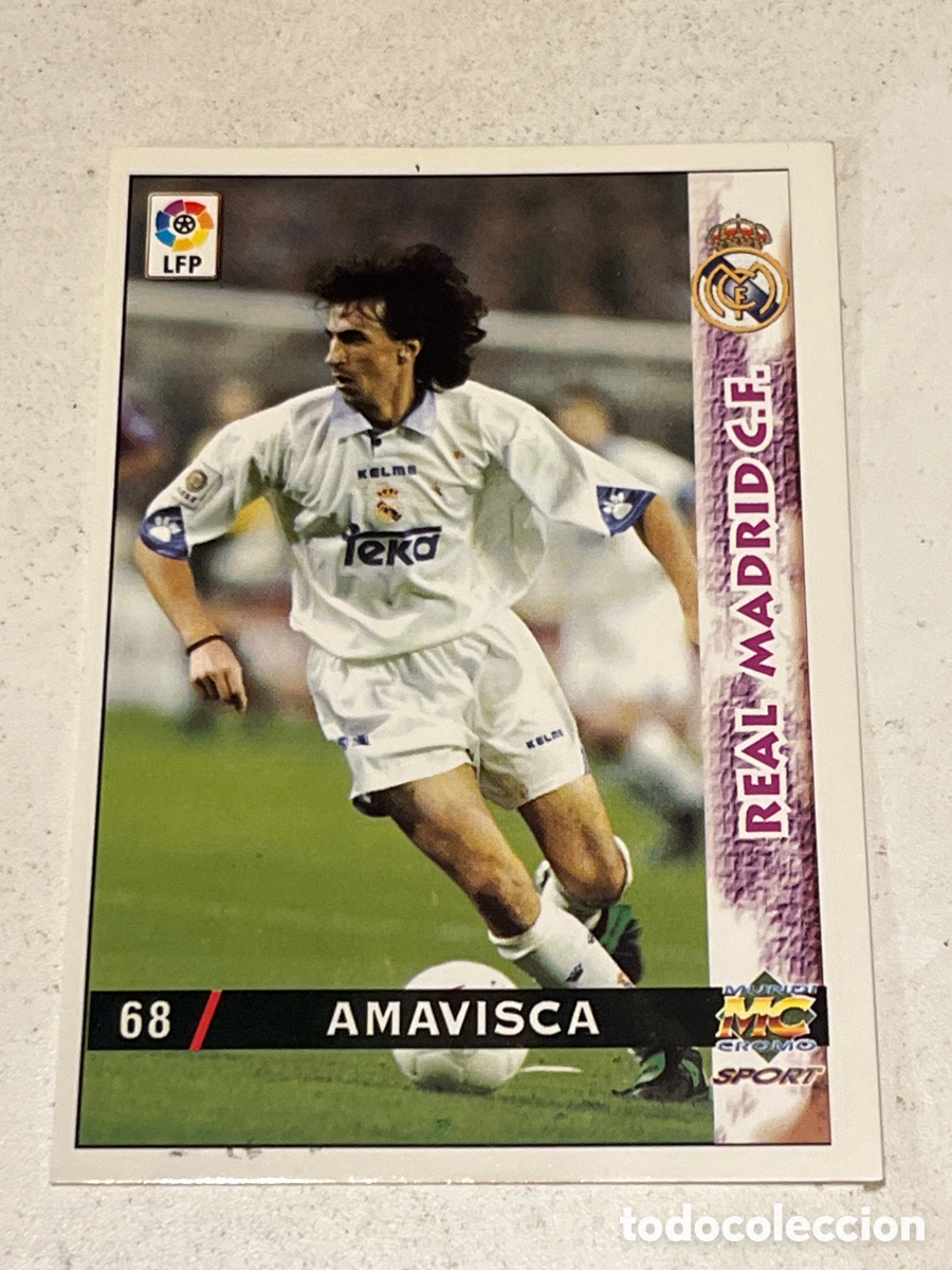Cromos de f&uacute;tbol: Cromo Mundi Cromo Sport N&deg;68 Amavisca Real Madrid Liga 98-99