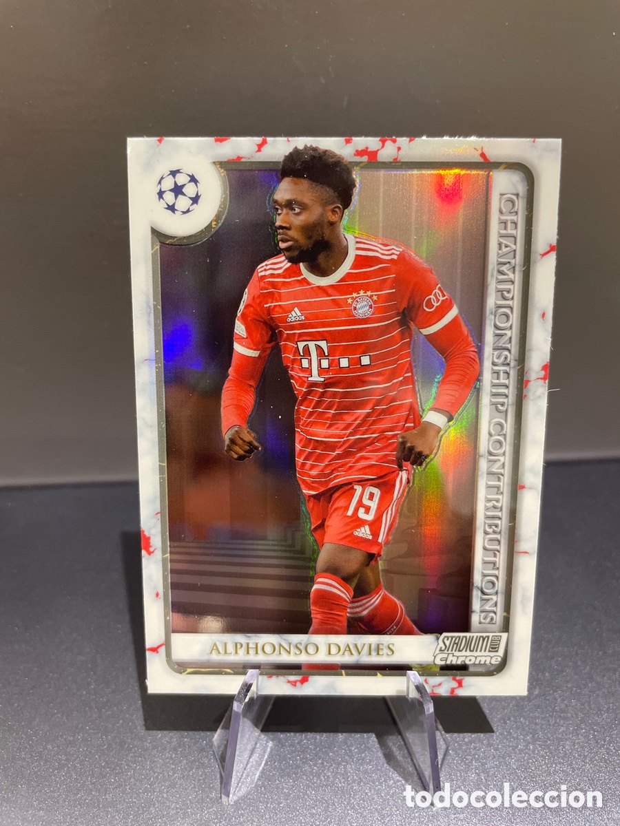 Cromos de f&uacute;tbol: Alphonso Davies CC-AD Championship Contributions Topps Stadium Chrome 2022-23 Bayern Munich