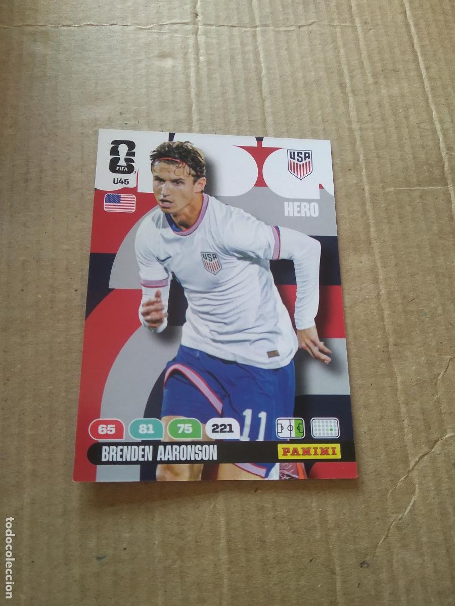 Cartes &agrave; collectionner de Football: U45 BRENDEN AARONSON USA UPGRADE UPDATE CROMO FUTBOL PANINI ADRENALYN MUNDIAL 2026 WORLD CUP