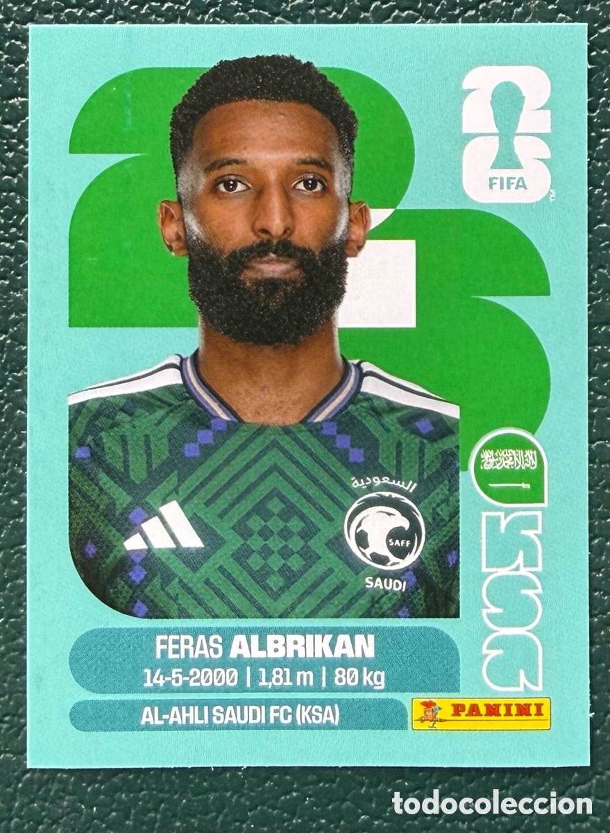 Cartes &agrave; collectionner de Football: KSA 18 FERAS ALBRIKAN ARABIA SAUDI CROMOS ALBUM FIFA WORLD CUP MUNDIAL 2026 PANINI