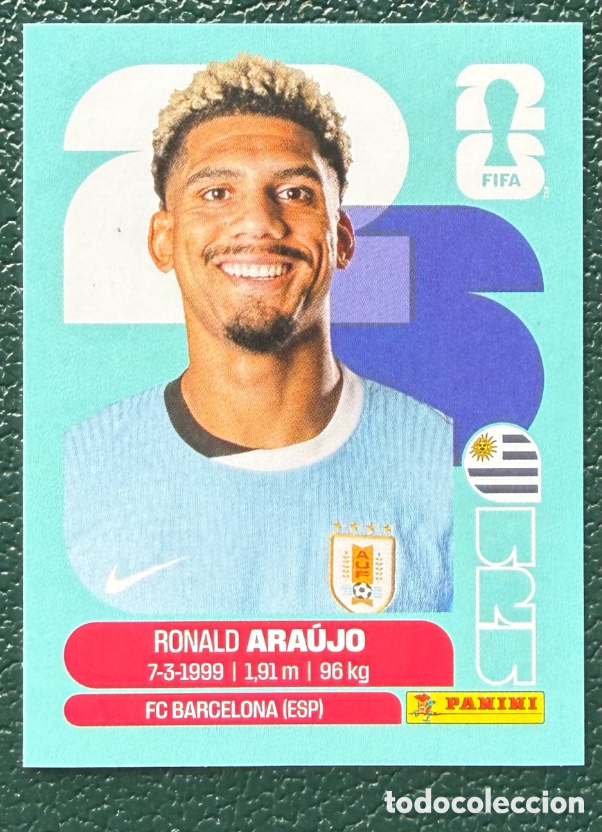 Cartes &agrave; collectionner de Football: URU 4 RONALD ARAUJO URUGUAY CROMOS ALBUM FIFA WORLD CUP MUNDIAL 2026 PANINI