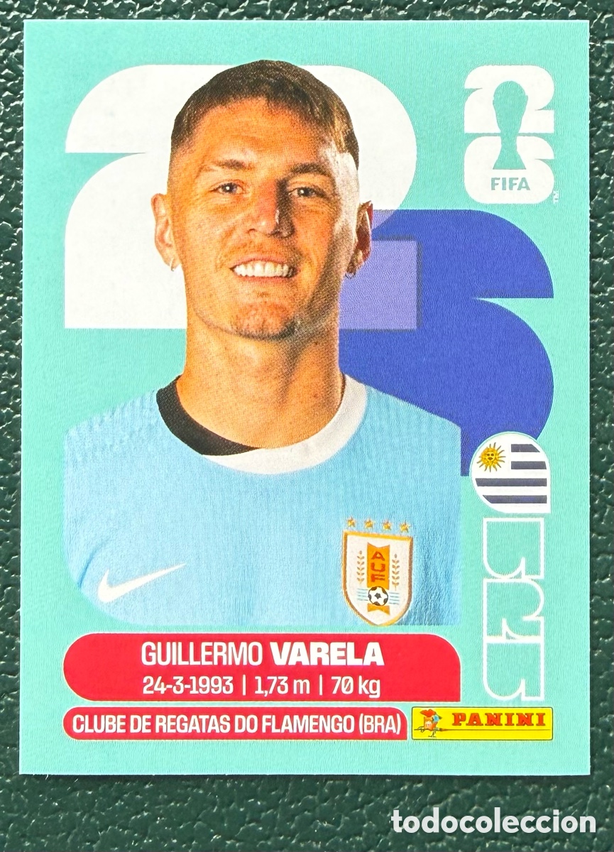 Football Stickers: URU 8 GUILLERMO VARELA URUGUAY CROMOS ALBUM FIFA WORLD CUP MUNDIAL 2026 PANINI