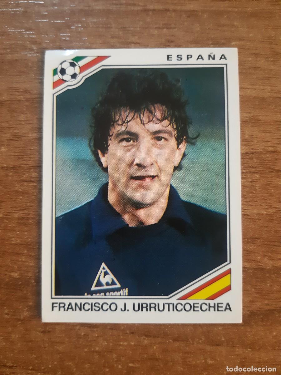 Football Stickers: N&deg;273 Urruticoechea (Espa&ntilde;a) Mundial M&eacute;xico 86 PANINI 1986. Nunca pegado, sin pegar