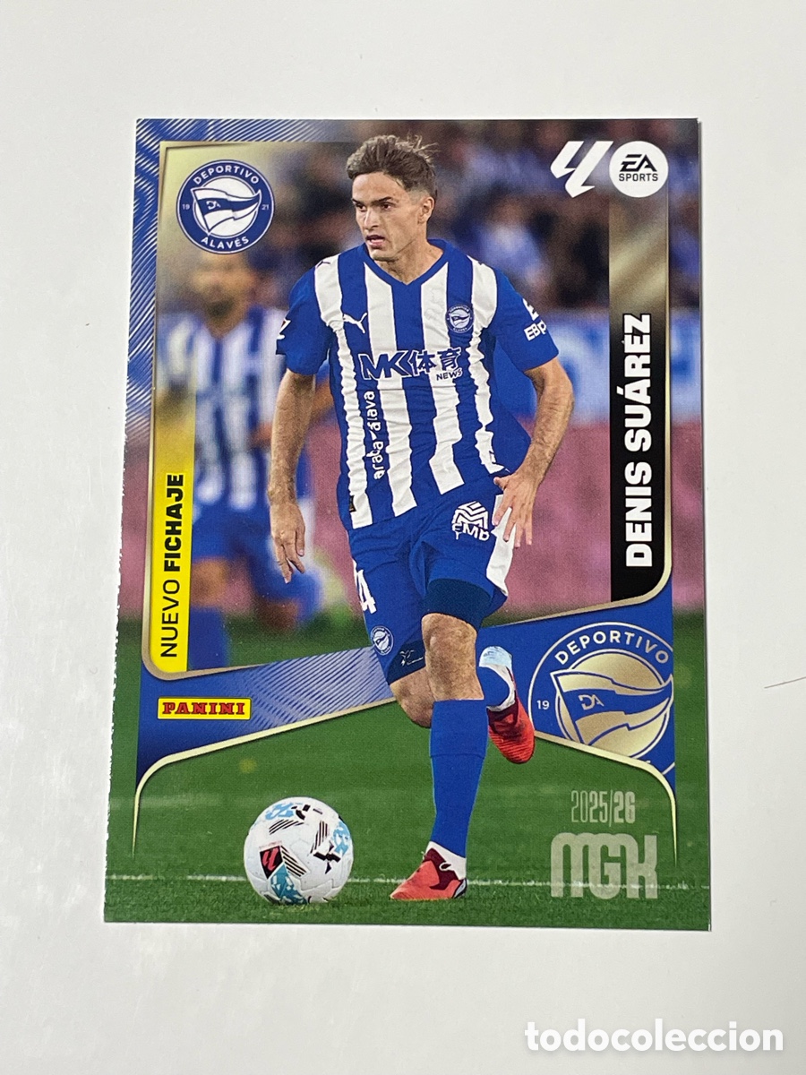 Cromos de f&uacute;tbol: Denis Su&aacute;rez Alav&eacute;s Panini Megacracks 2025/26 #483 Nuevo fichaje.