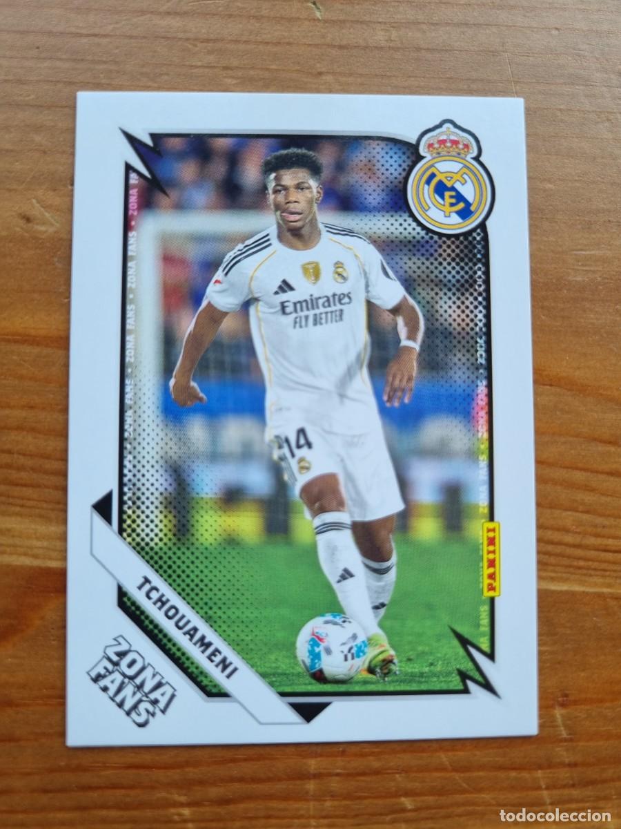 Cromos de f&uacute;tbol: 36 Aur&eacute;lien TCHOUAMENI (Zona Fans). Panini Club Real Madrid 2025 2026 25 26. NUEVO