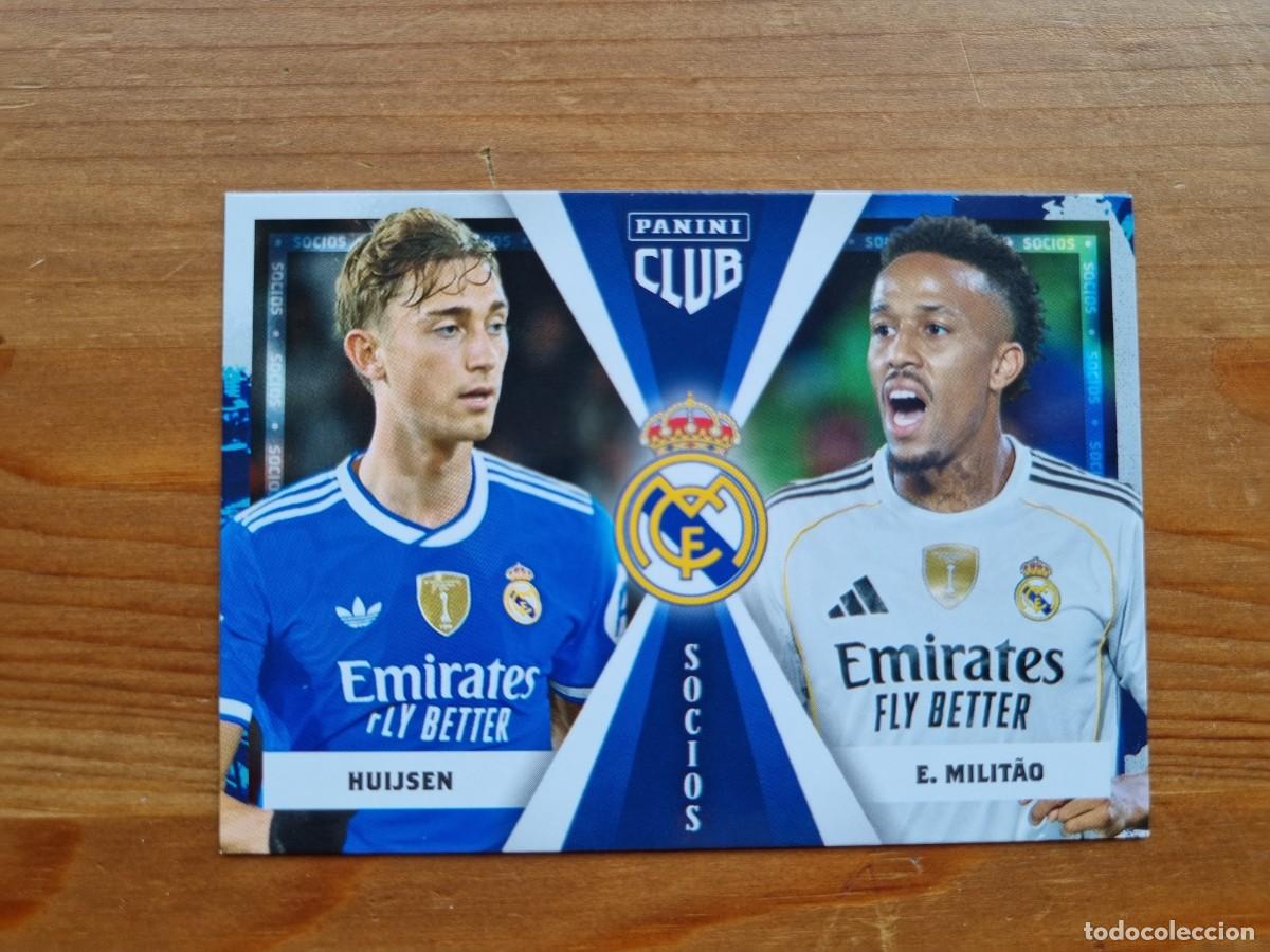 Cromos de f&uacute;tbol: 45 HUIJSEN / MILITAO (Socios). Panini Club Real Madrid 2025 2026 25 26. NUEVO