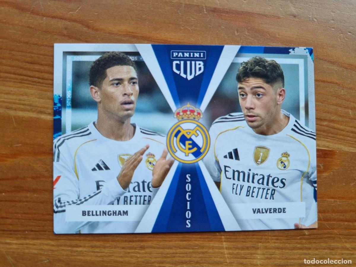 Cromos de f&uacute;tbol: 47 BELLINGHAM / VALVERDE (Socios). Panini Club Real Madrid 2025 2026 25 26. NUEVO