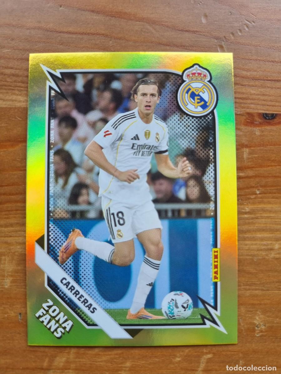 Cromos de f&uacute;tbol: KO 35 &Aacute;lvaro CARRERAS (Zona Fans) KROMIX. Panini Club Real Madrid 2025 2026 25 26. NUEVO